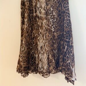 100% Silk chiffon Leopard Womens Skirt